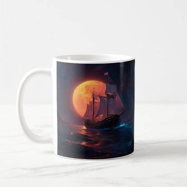 Resa under en strålande månbelyst himmel kaffemugg (Vänster)