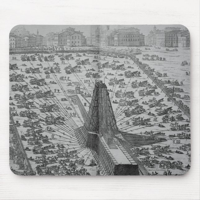 Resa upp den forntida egyptiska obelisken musmatta (Framsidan)