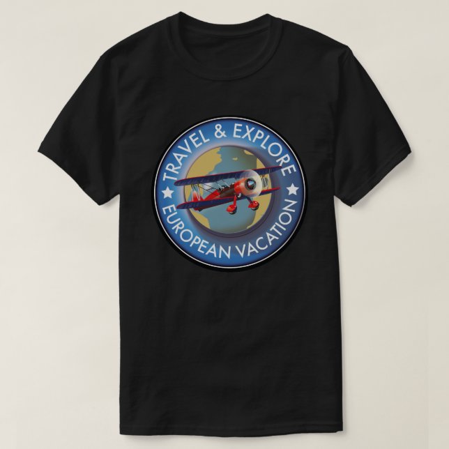 Resa & Upptäck Europesk resa T Shirt (Design framsida)