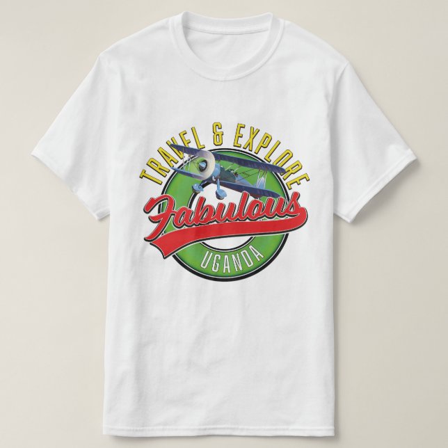 Resa Upptäck Fantastiska Uganda T Shirt (Design framsida)
