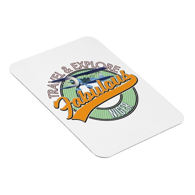 resa utforska fantastisk Niger logotyp Magnet (Högersidan)