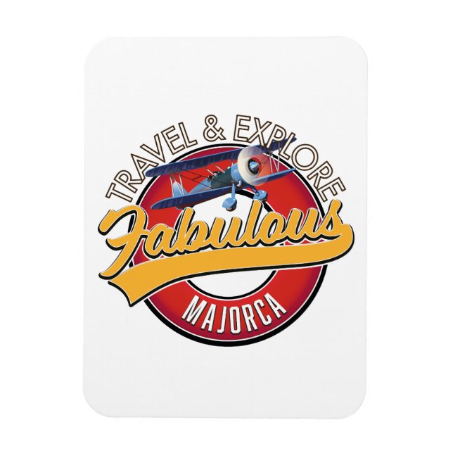 resa utforska fantastiska logotyp för Mallorca Magnet (Vertikal)