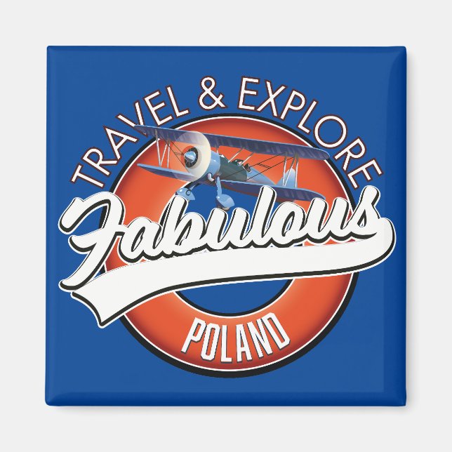 resa utforska fantastiska Polen logotyp Magnet (Framsidan)