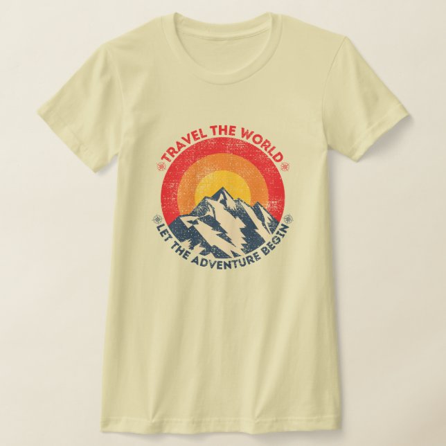 resa världen låt äventyret börja resande t shirt (Laydown)