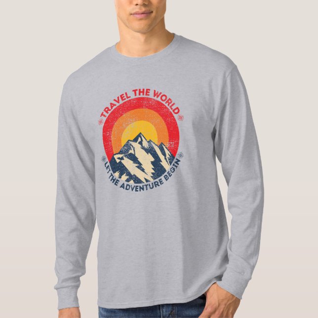 resa världen över: låt äventyr börja resa t shirt (Framsida)