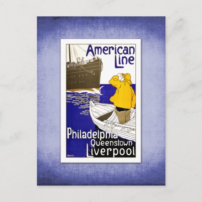 Resa Vintage affisch Frakt Travel Vykort (Framsida)