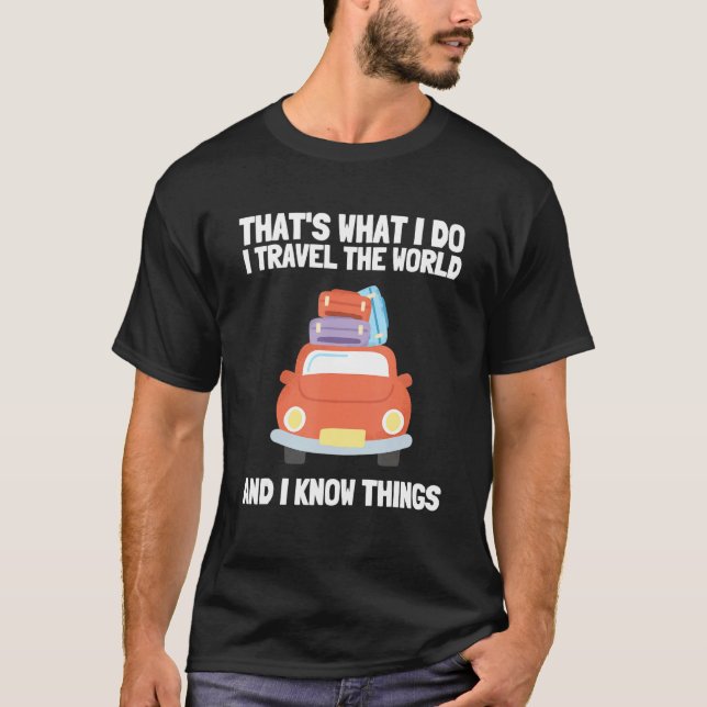 Resa World Backacking Hickor Äventyr Helgdag T Shirt (Framsida)