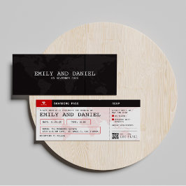 Resa World Destination Boarding Pass Bröllop Inbjudningar