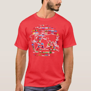 Resa World Map Traveler Internationell World Fla T Shirt