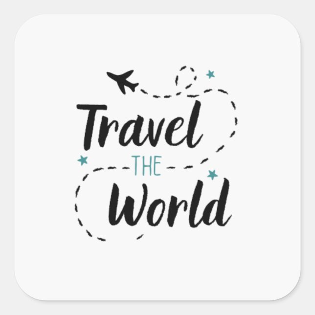 Resa World Sticker Fyrkantigt Klistermärke (Framsida)