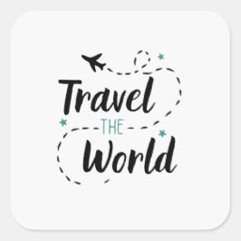 Resa World Sticker Fyrkantigt Klistermärke