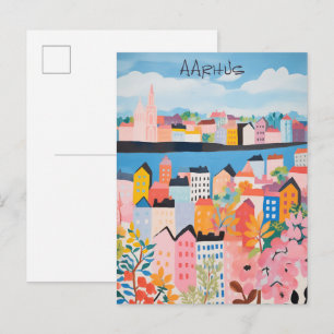 Resaestetisk målning Stad Aarhus Danmark Vykort