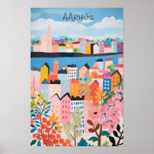 Resaestetiskt måleri staden Aarhus Danmark