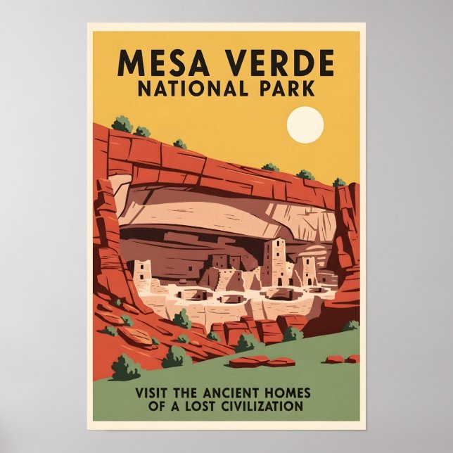 Resaffisch för Mesa Verde nationalpark  Poster (Framsidan)