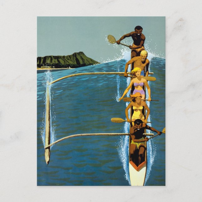 Resaffisch Für United Air Lines Till Hawaii Vykort (Framsida)