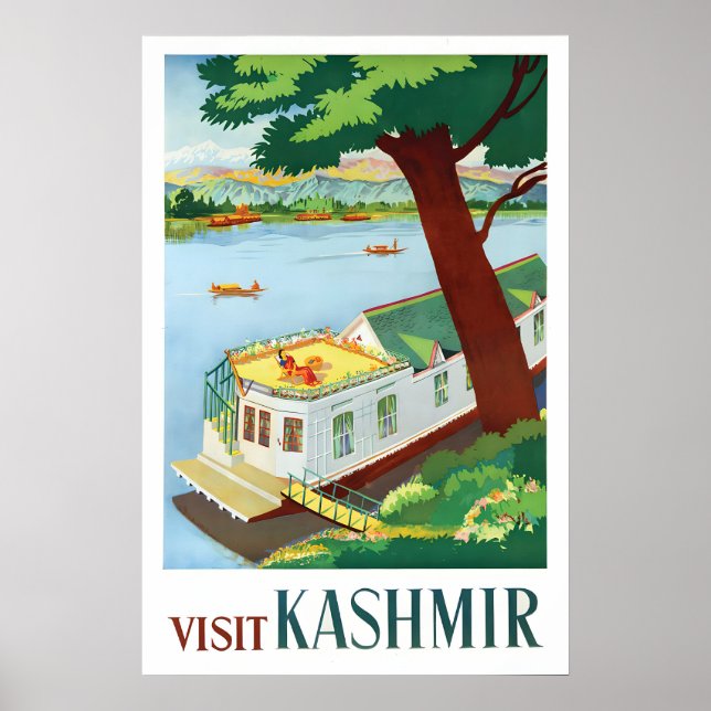 Resaffisch Paradiset Besök Kashmir Poster (Framsidan)
