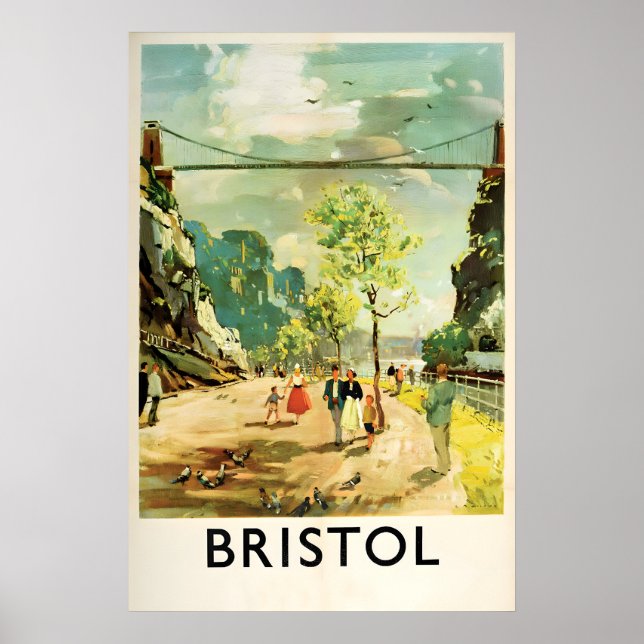 Resaffisch UK Bristol, England. Brittisk Poster (Framsidan)