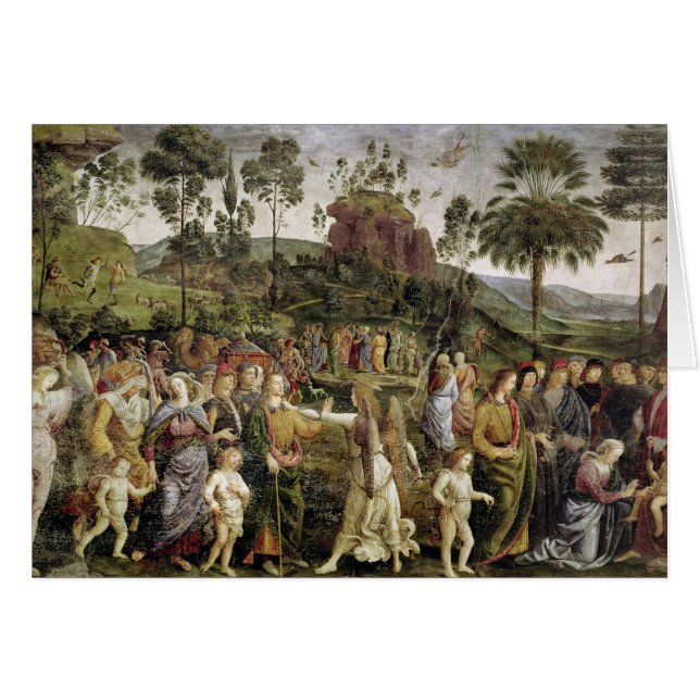 Resan av Moses, c.1481-83 Hälsningskort (Framsidan Horizontal)