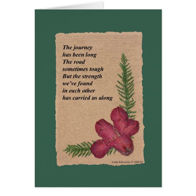 Resan har varit lång, men vi gjorde det! hälsningskort (Framsidan)