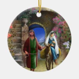 Resan till Bethlehem dubbla sid prydnaden Julgransprydnad Keramik