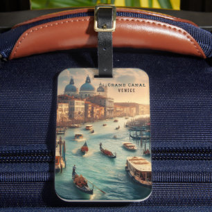 Resan till Grand Canal i Venedig Italien Bagagebricka