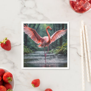 Resan under flygning: Rosa Flamingos Riverdansk Pappersservett