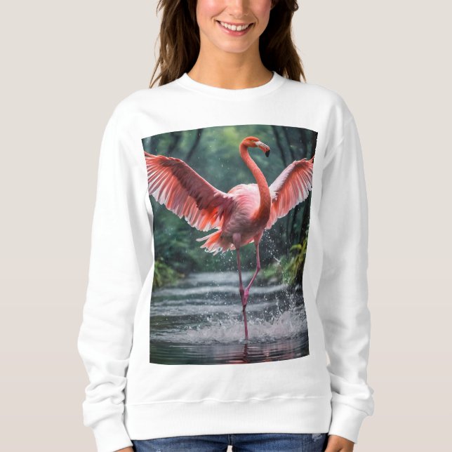 Resan under flygning: Rosa Flamingos Riverdansk T Shirt (Framsida)