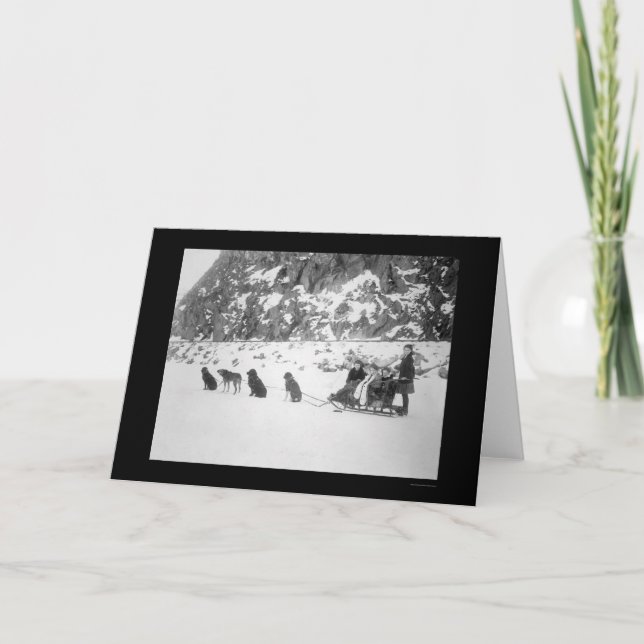 Resande av Hund Sled Canada 1912 Kort (Framsida)