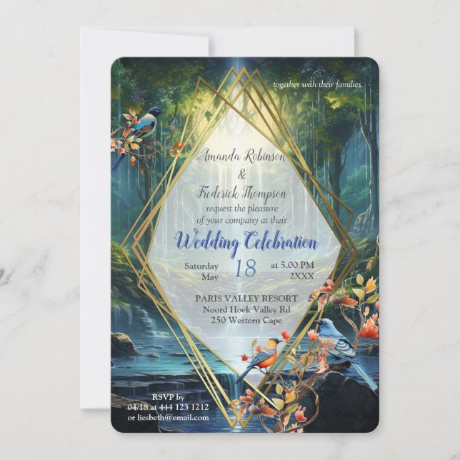 Resande av Waterfull Landscapes i vår värld Inbjudningar (Framsida)