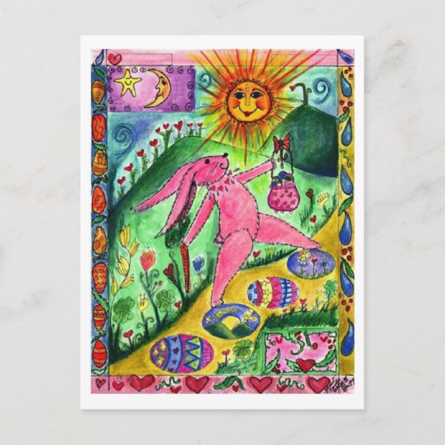 Resande Bunny - vykort (Framsida)