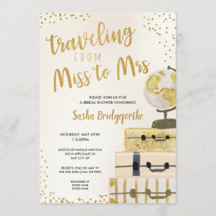 Resande från Miss till Mrs möhippa Inbjudningar