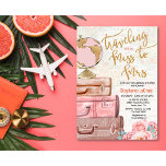 Resande från Miss till Mrs Möhippa Inbjudningar<br><div class="desc">Resande från miss till Travel Thmet Suitcase Karta Atlas Blommigt Möhippa Glitter confetti-inbjudan till</div>