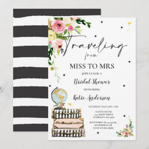 Resande från miss till Mrs Möhippa Karta Bride Inbjudningar
