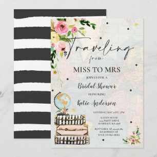 Resande från miss till Mrs Möhippa Karta Bride Inbjudningar
