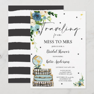 Resande från miss till Mrs Möhippa Karta Bride Inbjudningar