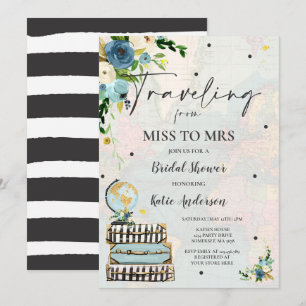 Resande från miss till Mrs Möhippa Karta Bride Inbjudningar