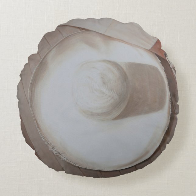 Resande hatt 2012 rund kudde (Framsidan)