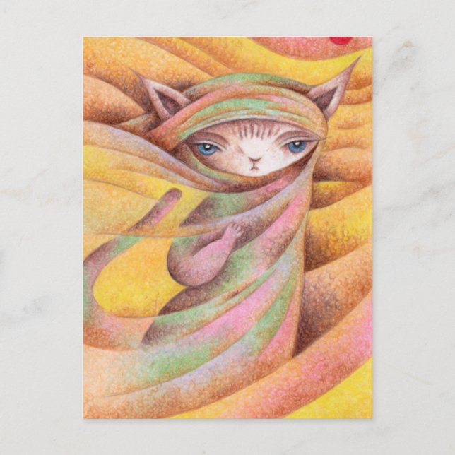 Resande katt vykort (Framsida)