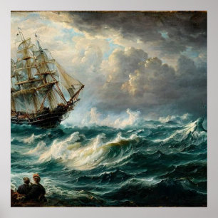 Resande på en segelbana och en stormklassisk frakt poster