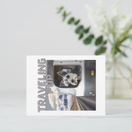 Resande Puppy Brevkarte Meddelande Vykort