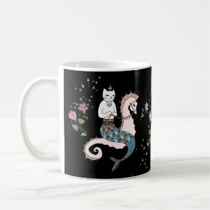 Resande sjöjungfrukatt kaffemugg