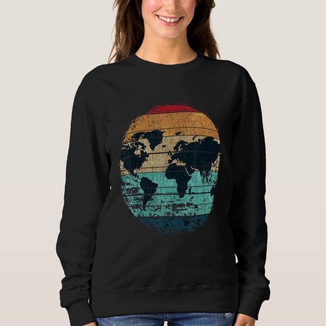 Resande Traveler Land Cartography Retro Wor T Shirt (Framsida)