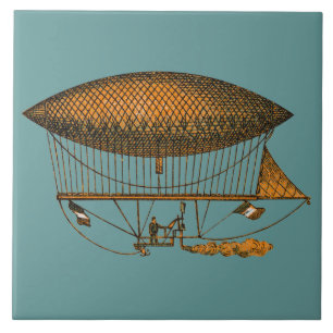 Resande Zeppelin för vintage 1883 Kakelplatta