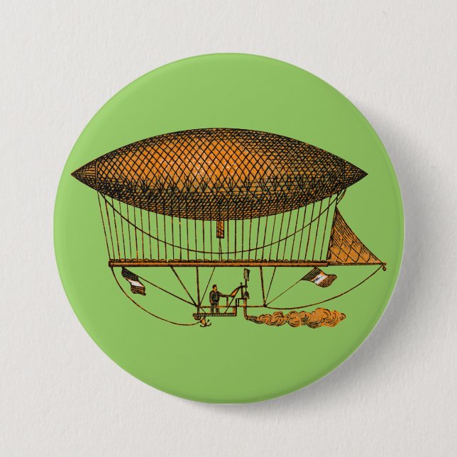 Resande Zeppelin för vintage 1883 Knapp (Framsida)