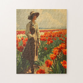 Resans blommor: Vintage Tulip Beauty Pussel