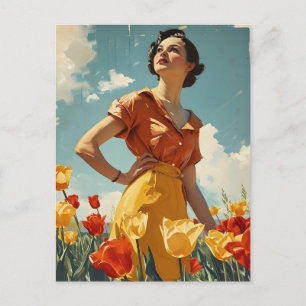 Resans blommor: Vintage Tulip Beauty Vykort