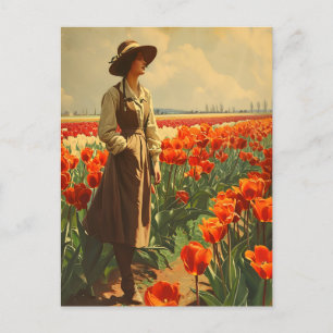 Resans blommor: Vintage Tulip Beauty Vykort