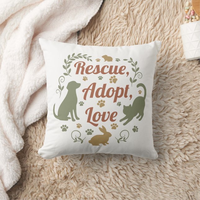 Rescue, Adopt, Love Kudde (Filt)