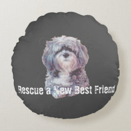 Rescue Dog Round Pillow Rund Kudde
