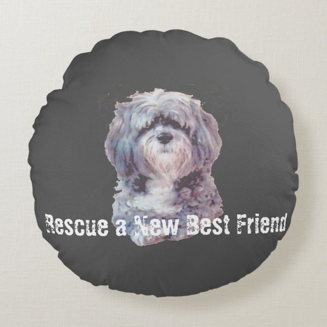 Rescue Dog Round Pillow Rund Kudde (Framsidan)